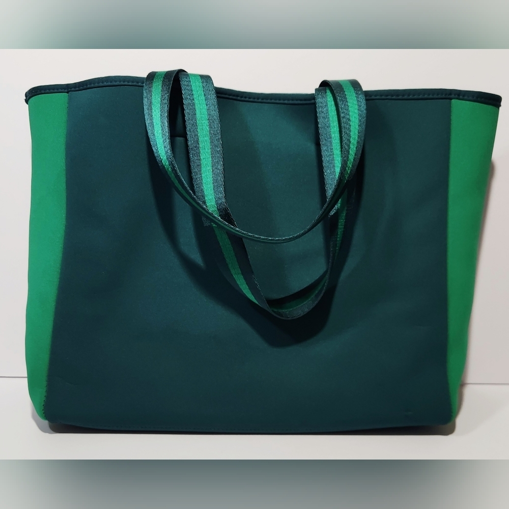 SummerSalt 2 Tone Green Neoprene Tote Bag Double Handle Yoga Gymnastics Workout - Picture 1 of 5